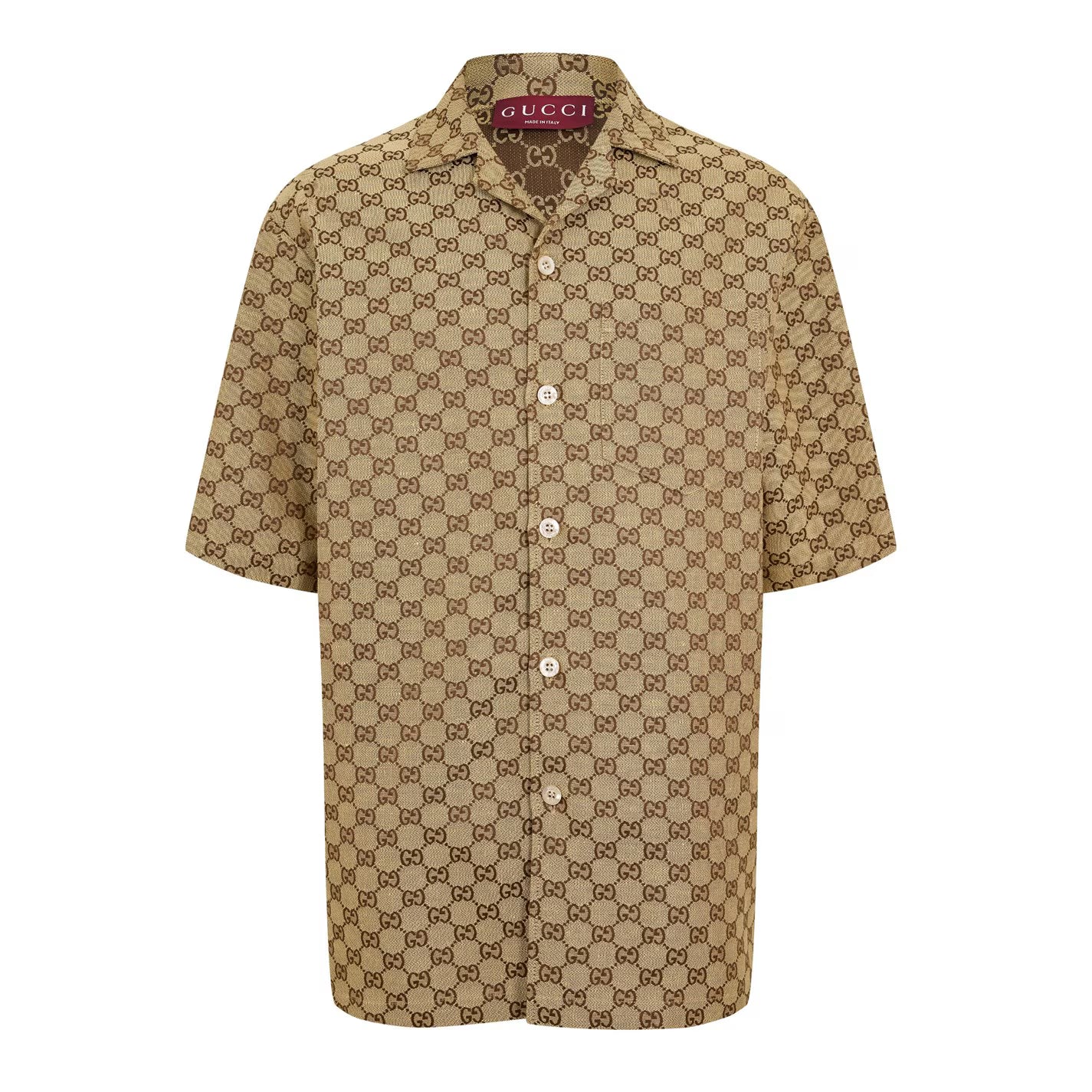 Gucci Short-Sleeve Shirt (GG/Linen)
