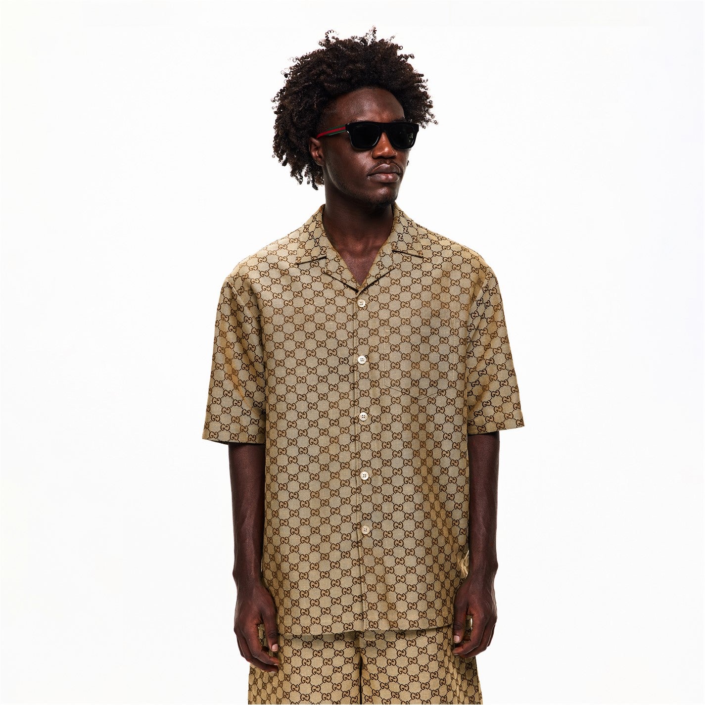 Gucci Short-Sleeve Shirt (GG/Linen)