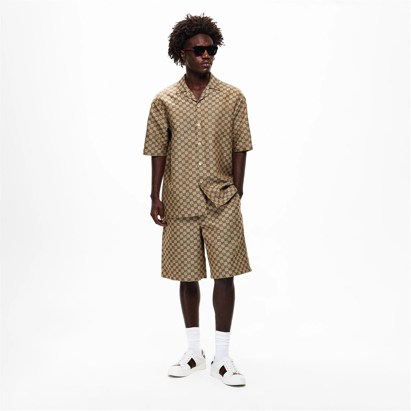 Gucci Short-Sleeve Shirt (GG/Linen)