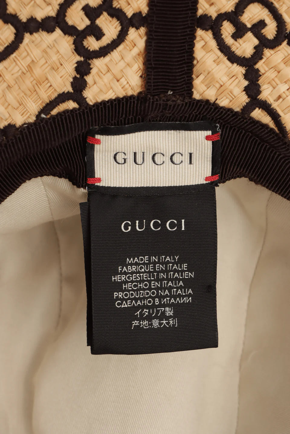 Gucci GG Raffia Wide Brim Hat
